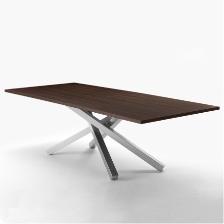 Designertisch furniert in Durmast braun - Pechino LG