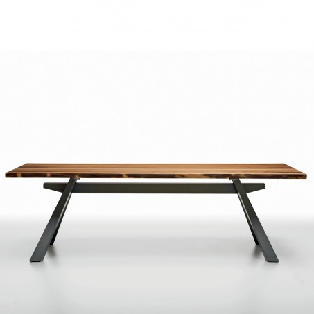 Designertisch aus Holz und Stahl - Zeus MT LG