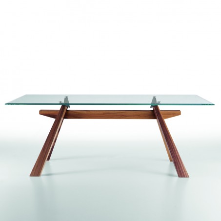 Tisch aus Holz und Glas von Midj - Zeus LG CR