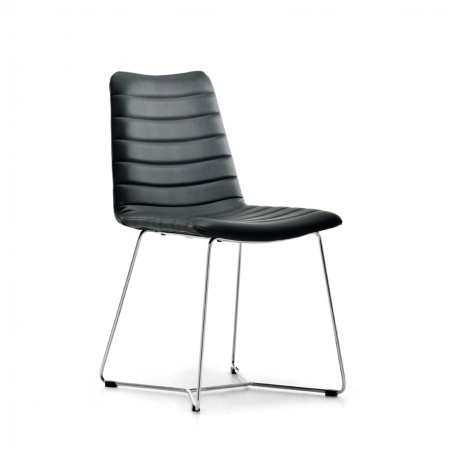 Lederstuhl mit Metallgestell - Cover T