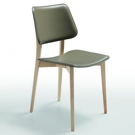 Stuhl von Midj aus Holz und Leder - Joe L-CU