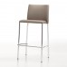 Barhocker mit Metallgestell und Lederbezug - Silvy
