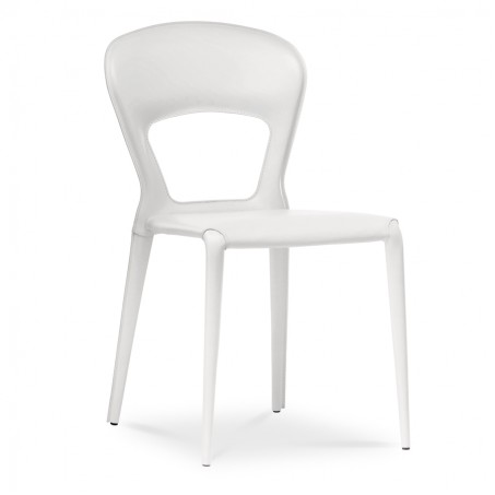 Moderner Designerstuhl mit Lederbezug - Soffio 