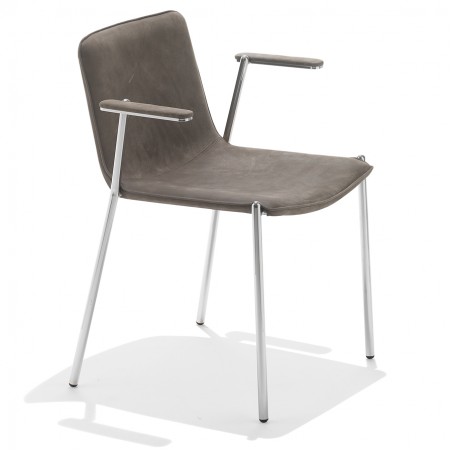 Designerstuhl mit Lederbezug - Trampoliere P